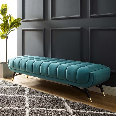 Adept Performance Velvet Bench In Sea Blue | Living Room Bench, Living Room Lounge, Velvet Bench in Discovering the Allure of the Rove Velvet Bench in Sea Blue