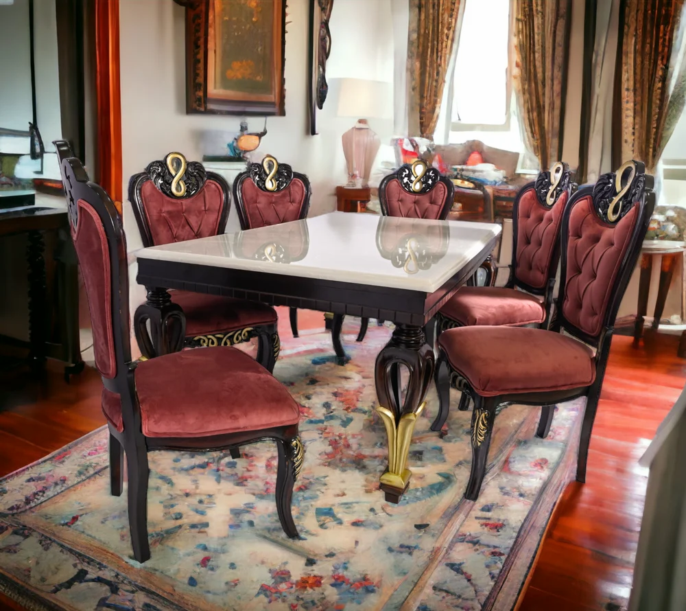 Adhunika Modern Dining Table With 6 Chairs: Perfect For Family ... with Modern Dining Table For Family Gathering