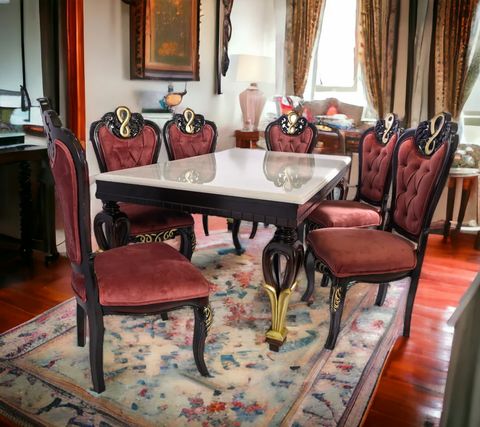 Adhunika Modern Dining Table With 6 Chairs: Perfect For Family ... with Modern Dining Table For Family Gathering