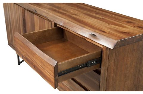 Alpine Furniture Live Edge Wood Dining Server In Light Walnut (Brown ... within Alpine Furniture Live Edge Solid Wood Dining Table In Light Walnut (Brown)