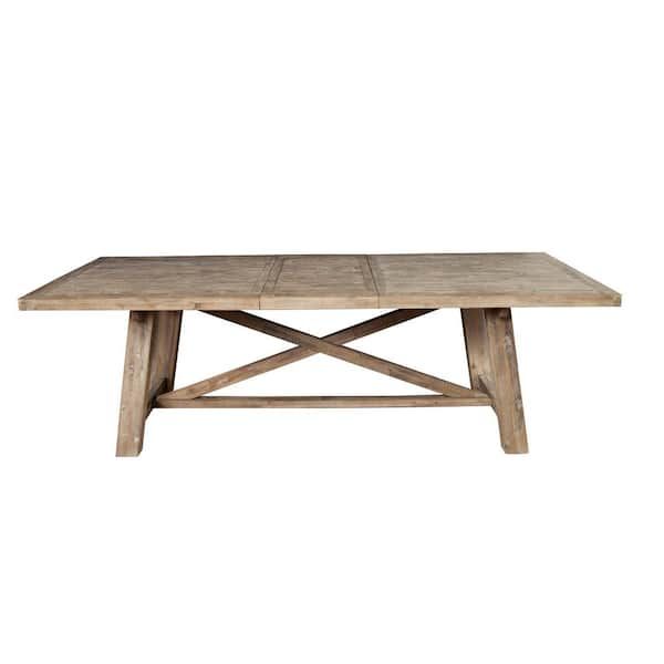 Alpine Furniture Newberry Weathered Natural Wood 39.5 In 4 Legs Dining Table Seats 6 2068-01 ... within How the Newberry Extension Dining Table Adapts to Your Lifestyle
