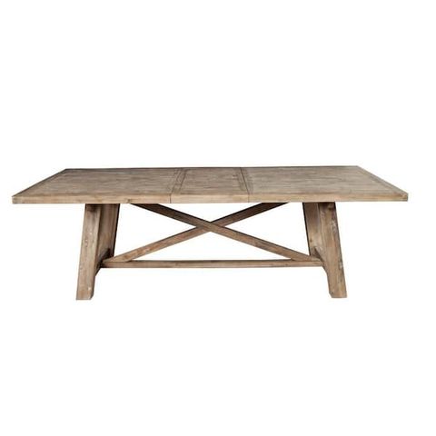 Alpine Furniture Newberry Weathered Natural Wood 39.5 In 4 Legs Dining Table Seats 6 2068-01 ... within How the Newberry Extension Dining Table Adapts to Your Lifestyle