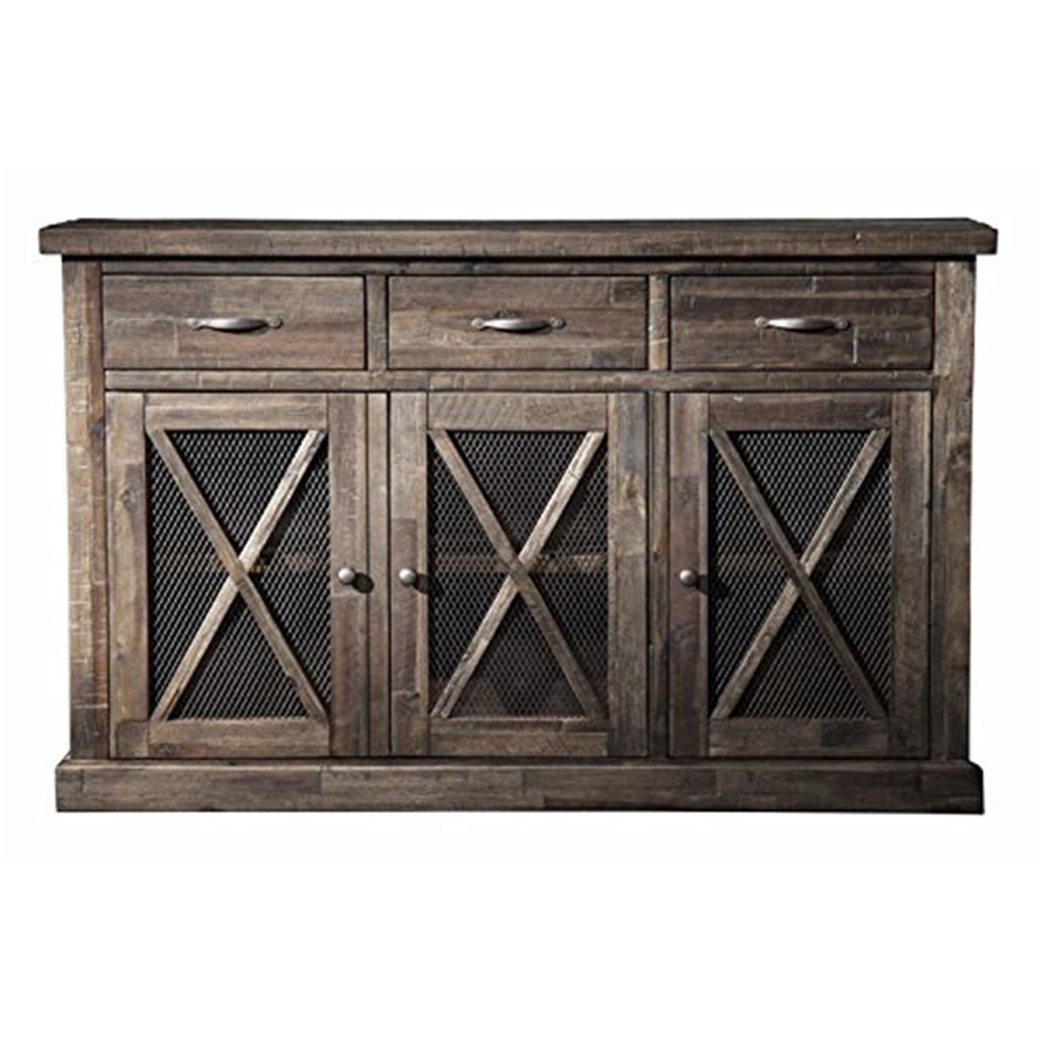 Alpine Furniture Newberry Wood Dining Sideboard In Salvaged Gray ... throughout Discover the Enduring Charm of the Alpine Furniture Newberry Round Dining Table