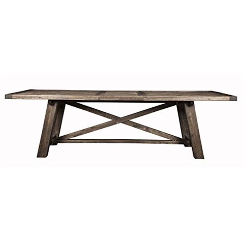 Alpine Furniture Newberry Wood Extension Dining Table In Salvaged Gray ... throughout Discover the Enduring Charm of the Alpine Furniture Newberry Round Dining Table