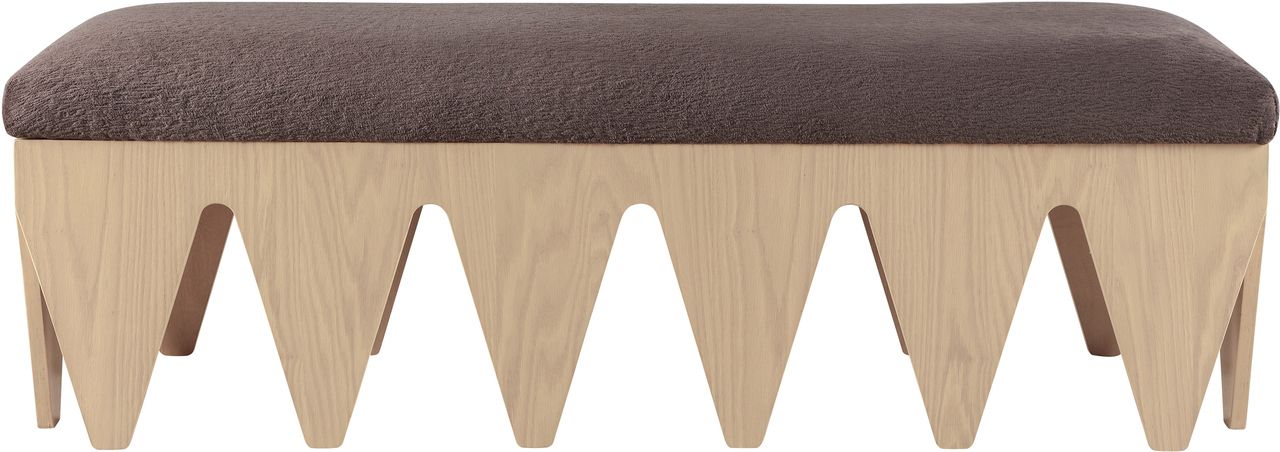 Altair Velour Fur Fabric Bench In Brown And Natural By Meridian ... with Understanding the Allure of the Sonia Upholstered Bench in Cream Velour