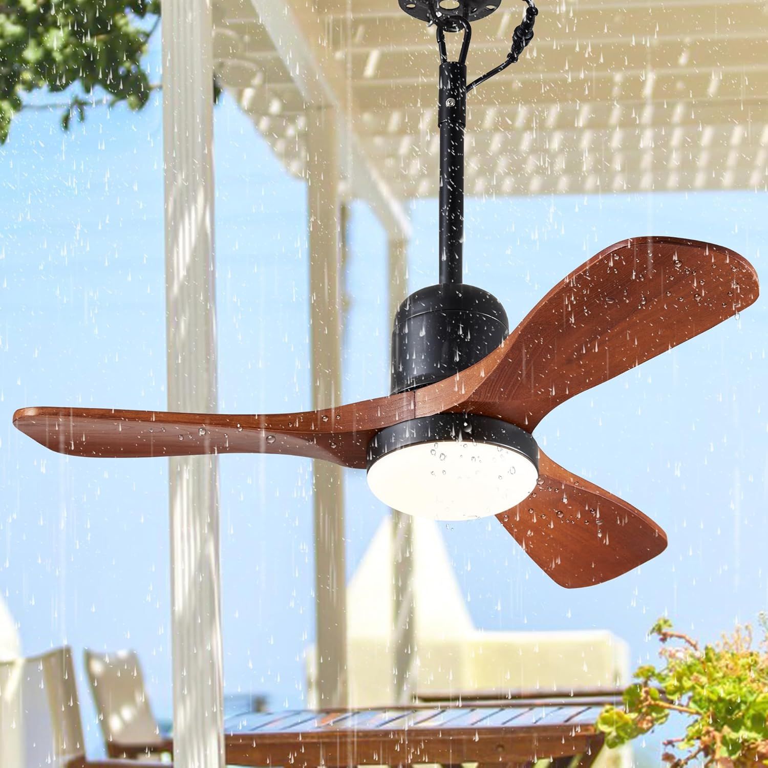 Amazon.com: 36&quot; Outdoor Gazebo Fan With Dimmable Light And Memory ... with regard to Outdoor Ceiling Fan With Timer And Remote