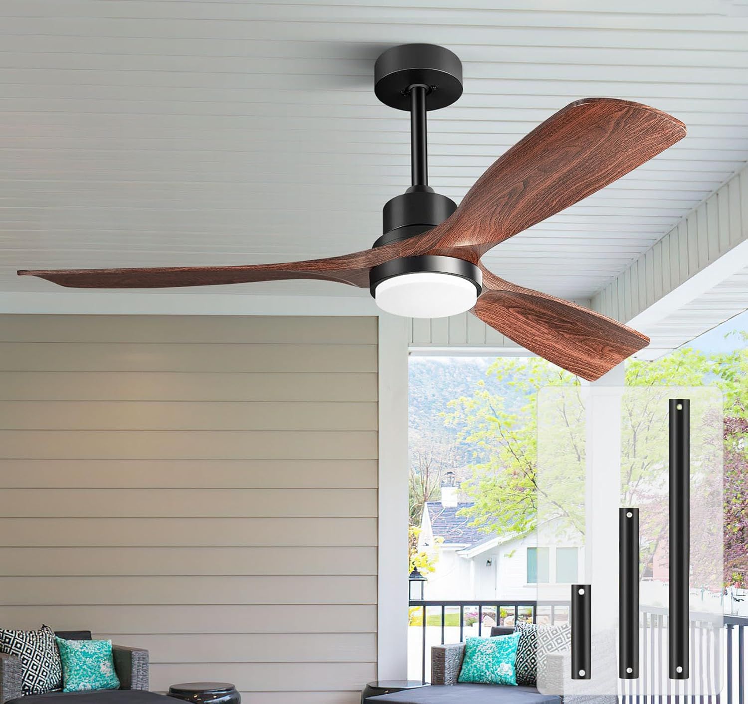 Amazon.com: 60 Inch Ceiling Fans With Lights 3 Downrods, Outdoor ... in How to Choose the Right Outdoor Ceiling Fan with Adjustable Downrod for Your Space
