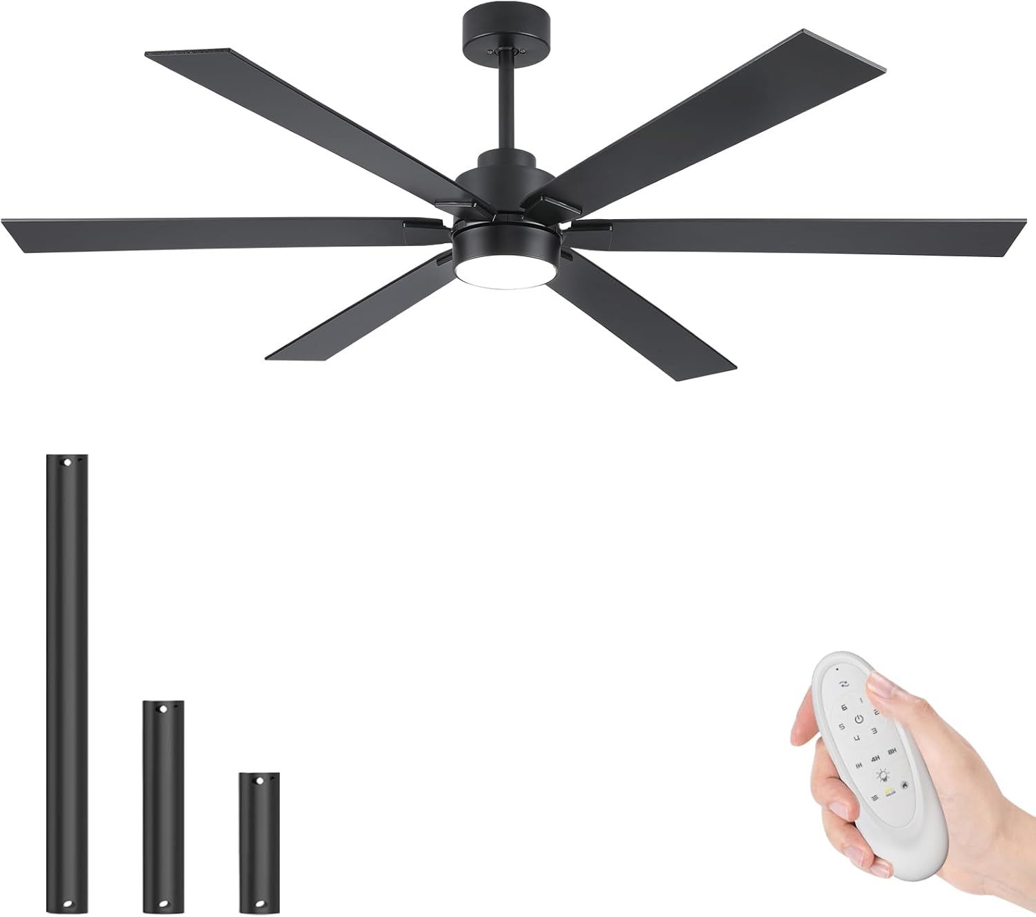 Amazon.com: 66 Inch Large Outdoor Ceiling Fans For Patios With Lights ... within Large Outdoor Ceiling Fan With Remote And Light