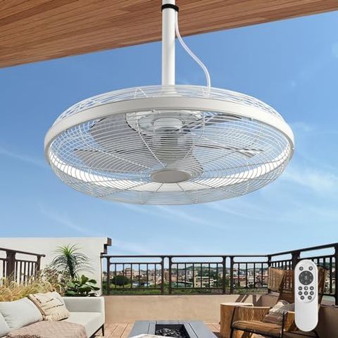 Amazon.com: Airposta 220V Waterproof Outdoor Ceiling Fan With Lights ... throughout Outdoor Ceiling Fan With Timer And Remote