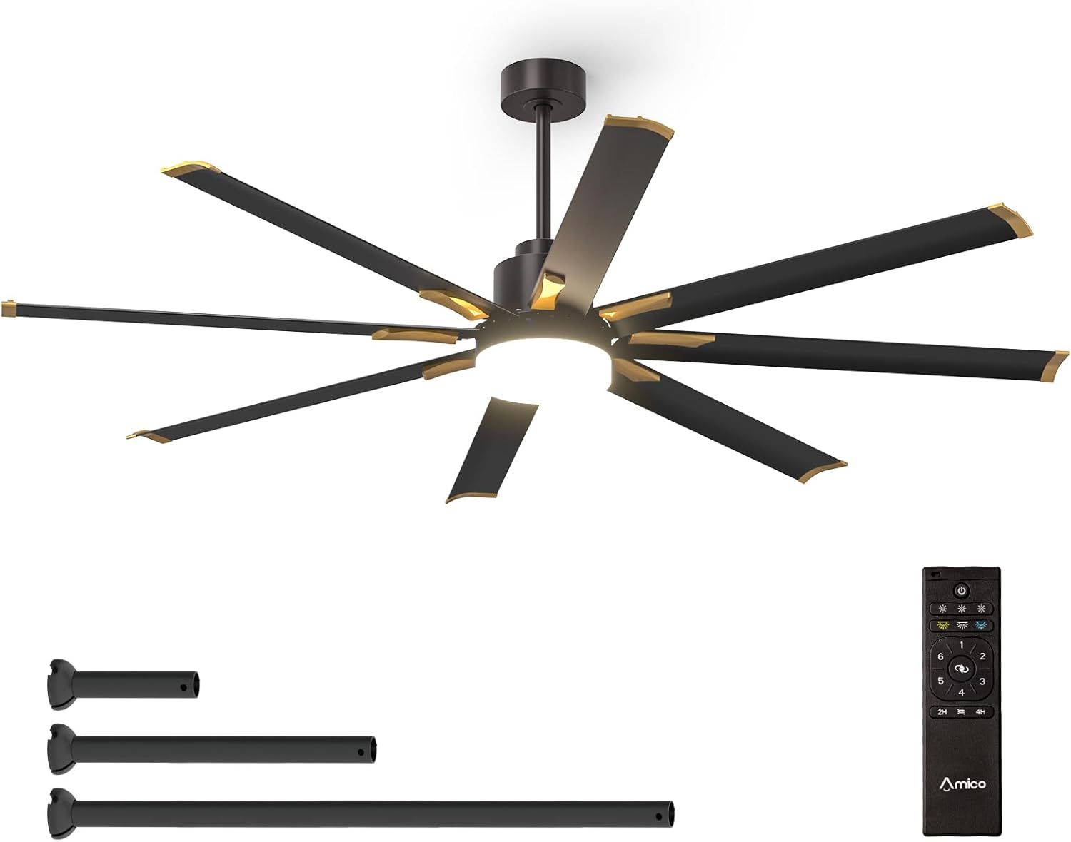 Amazon.com: Amico Ceiling Fans With Lights, 72 Inch Indoor/Outdoor ... intended for Outdoor Ceiling Fan With Dc Motor Energy Saving