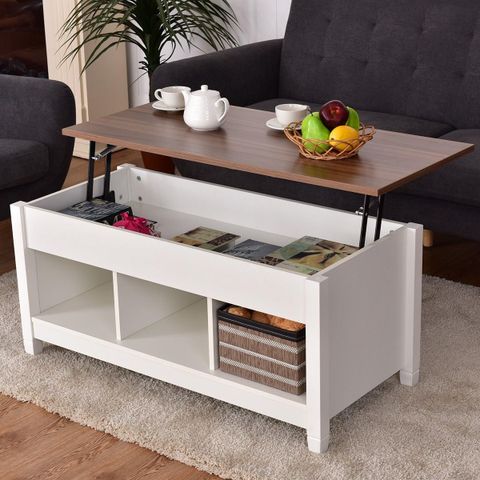 Amazon.com: Casart Coffee Table With Hidden Storage Compartment ... with Dining Table With Storage Compartments