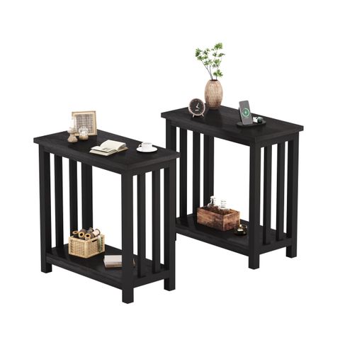 Amazon.com: Choochoo Mission End Tables Set Of 2, Narrow Side Tables ... for Ziva End Tables, Set Of 2, Black