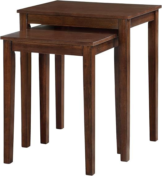 Amazon.com: Convenience Concepts American Heritage Nesting End Tables, Espresso : Home &amp; Kitchen inside Convenience Concepts American Heritage Nesting End Tables In Espresso Wood