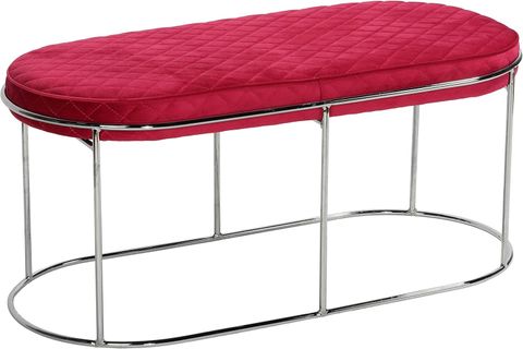 Amazon.com : Cortesi Home Ludlow Bench Ottoman In Pink Velvet And Brushed Silver : Home & Kitchen inside Creating Cozy Corners How the Ludlow Ottoman Enhances Home Comfort