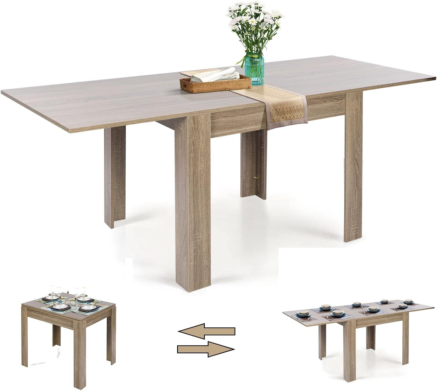 Amazon.com - Extendable Dining Tables, Save Space Expandable Wooden ... pertaining to Making the most of your extendable dining table for everyday and special occasions