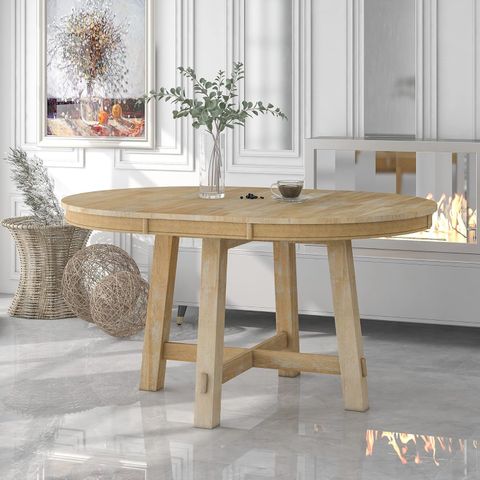 Amazon.com: Fulife Farmhouse Style Expandable Round To Oval Dining ... with regard to Maximizing Small Spaces with Smart Extendable Dining Table Solutions