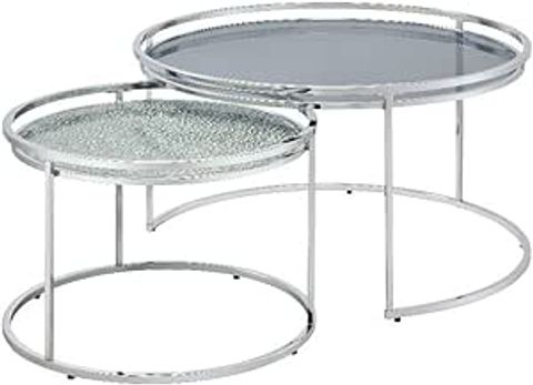 Amazon.com: Furniture Of America Belmont Metal 2-Piece Nesting Table In ... with regard to A Closer Look at the Durable Design of the Mendel Nesting Table Set