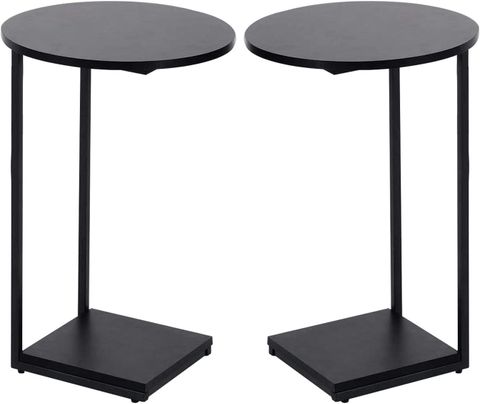 Amazon.com: Hdani C Shaped End Table Set Of 2,Couch Side Table That ... in Beyond the Basics How to Maximize Your Ziva End Tables Set of 2