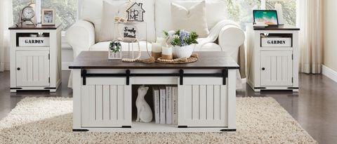 Amazon.com: Ifget 48&Quot; Lift Top Coffee Table, Farmhouse Cocktai With ... inside Unlocking the Potential of Your Farmhouse Coffee Table with X-Side Detail