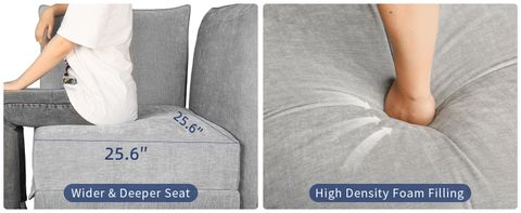 Amazon.com: Llappuil Large Modular Sectional Sleeper Sofa Chenille Sectional Couches For Living ... with regard to Unpacking the Comfort Plush Foam Cushions Explained