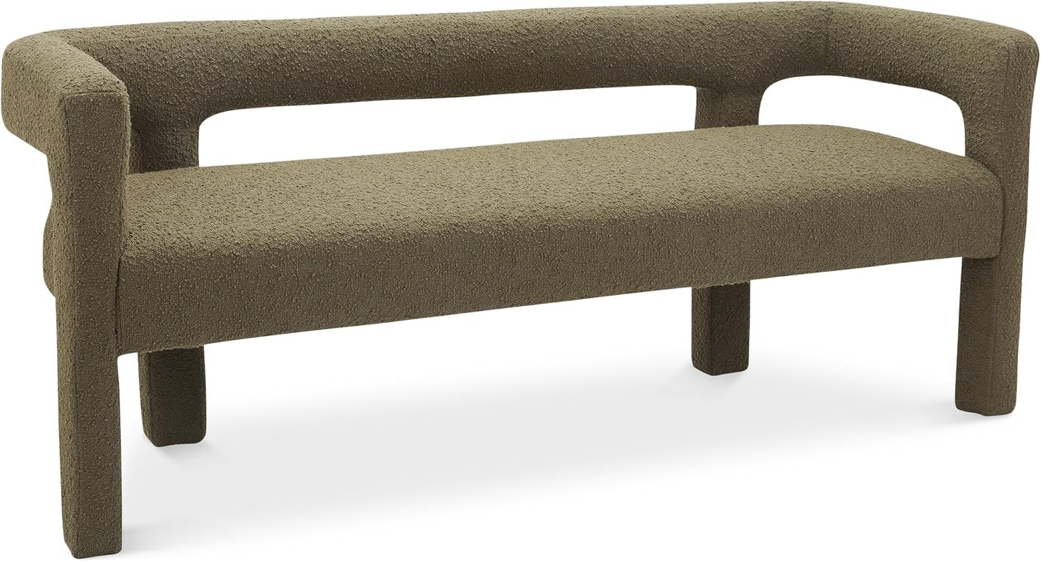 Amazon.com: Meridian Furniture 865Olive Athena Collection Modern ... pertaining to Athena Boucle Fabric Upholstered Bench, Camel, Velvet