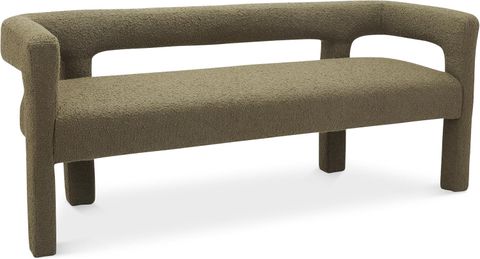 Amazon.com: Meridian Furniture 865Olive Athena Collection Modern ... pertaining to Athena Boucle Fabric Upholstered Bench, Camel, Velvet