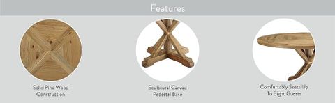 Amazon.com - Modway Stitch 59" Rustic Farmhouse Wood Round Kitchen And Dining Room Table, Brown ... intended for Creating Cozy Gatherings Around the Modway Stitch 59" Round Table