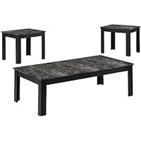 Amazon.com: Monarch Specialties 7843P Table, 3Pcs Set, Coffee, End ... regarding Elevate Your Space How a 3-Piece Grey Laminate Table Set Can Transform Your Living Room
