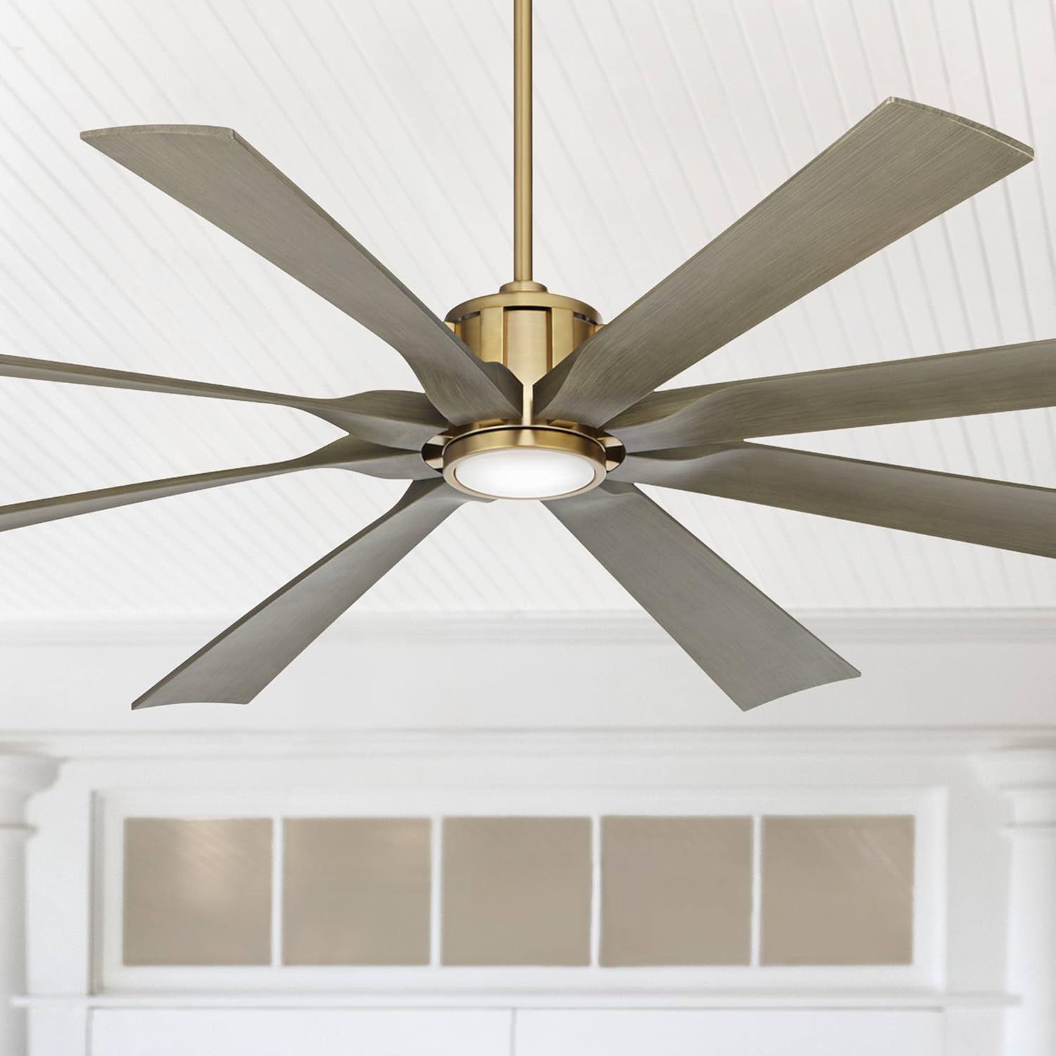 Amazon.com: Possini Euro Design 70&quot; Defender Modern Outdoor Ceiling Fan ... in Modern Outdoor Ceiling Fan Water Resistant Design