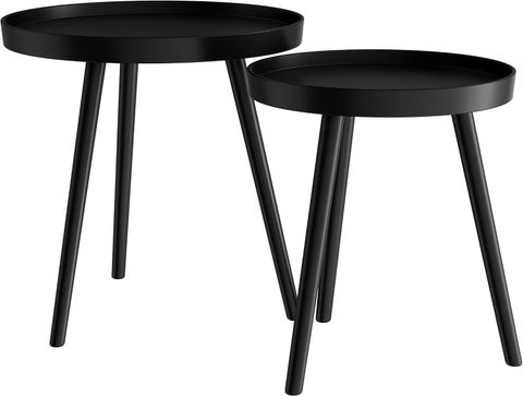 Amazon.com: Round Nesting End Tables - Set Of 2 Mid-Century Style ... inside Beyond the Basics How to Maximize Your Ziva End Tables Set of 2