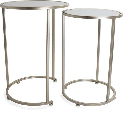 Amazon.com: Rutledge & King Round End Table Set - Gold End Tables With ... intended for Metal, Set Of 2 16X18"/19X23" Nested Round Side Tables