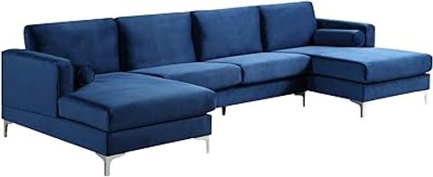 Amazon.com: Tov Furniture Callie Black Velvet Sectional - Laf : Home & Kitchen intended for Callie Navy Velvet Sectional, Laf, Navy