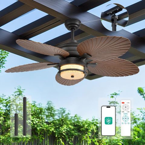 Amazon.com: Whmetal Cover Tropical Ceiling Fan Without Light, 52 Inch ... with regard to Choosing the right outdoor ceiling fan for your tropical kitchen setup