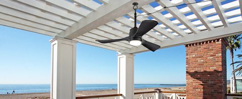 Amazon.com: Zimofll 42" Outdoor Ceiling Fan For Patios With Light ... for Weatherproof Ceiling Fan For Outdoor Gazebo