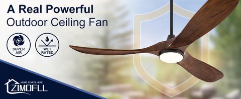 Amazon.com: Zimofll Outdoor Ceiling Fan With Light, Solid Wood 60 Inch ... inside Practical tips for maximizing energy savings with dc motor outdoor ceiling fans