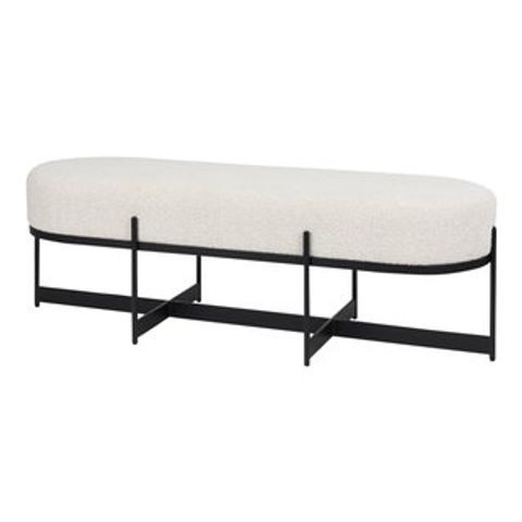 Amelia Cream Boucle Fabric Seat W/ Black Metal Base Upholstered Bench ... in Styling Your Space Adding a Touch of Elegance with a Cream Boucle Bench
