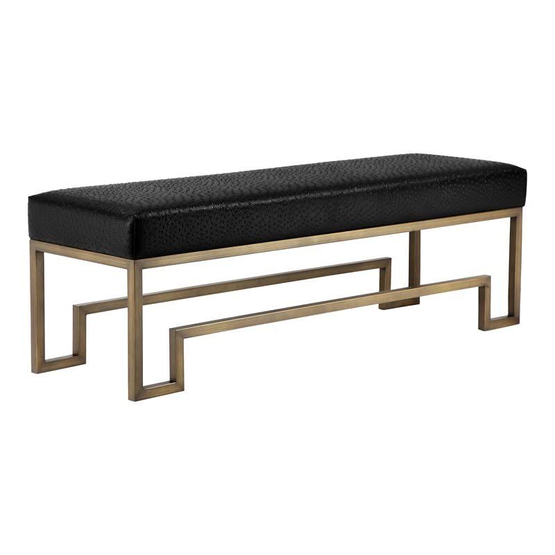American Home Classic Laurence Steel And Fabric Bench In Brass And Black regarding Laurence Benches A Deep Dive into Materials and Craftsmanship