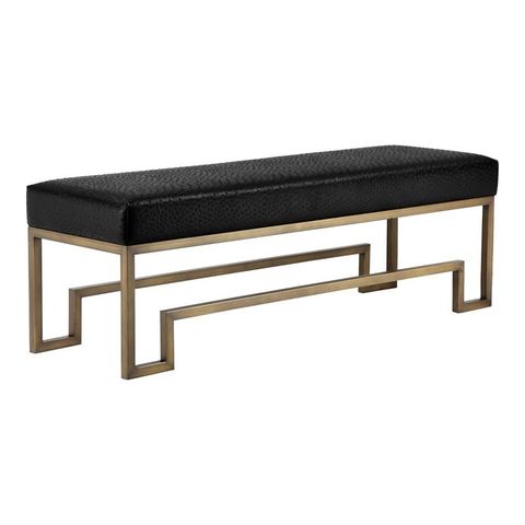 American Home Classic Laurence Steel And Fabric Bench In Brass And Black regarding Laurence Benches A Deep Dive into Materials and Craftsmanship