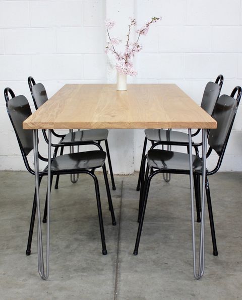 American Oak Dining Table W/ Mid-Century Inspired Hairpin Leg with regard to Choosing the Right Table With Butterfly Extension For Your Home