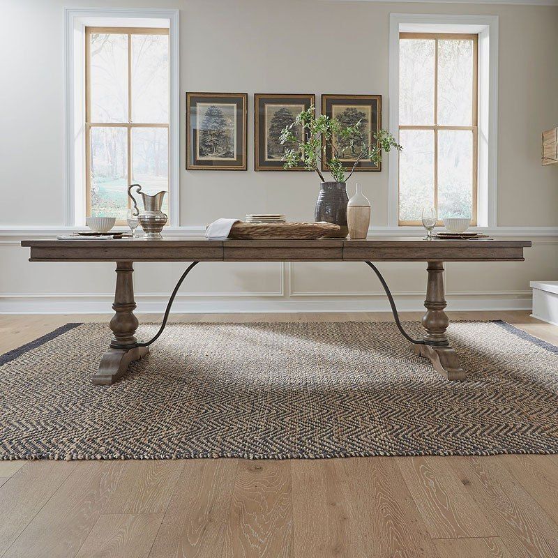 Americana Farmhouse Trestle Dining Table By Liberty Furniture, 1 Review ... within Investigating the Beauty and Functionality of the Liberty Furniture Farmhouse Trestle Table