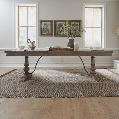 Americana Farmhouse Trestle Dining Table By Liberty Furniture, 1 Review ... within Investigating the Beauty and Functionality of the Liberty Furniture Farmhouse Trestle Table