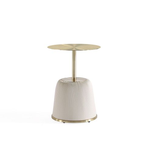 Anderson End Table In Cream And Gold By Manhattan Comfort | 1Stopbedrooms intended for From 1.0 to 2.0 Key Features of Manhattan Comfort Anderson End Tables