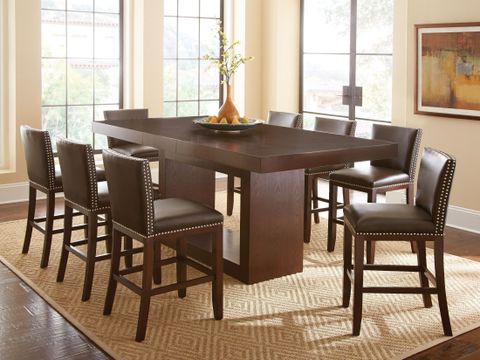 Antonio Extendable Rectangular Counter Height Dining Table From Steve ... inside Extendable Rectangular Dining Table Large Family