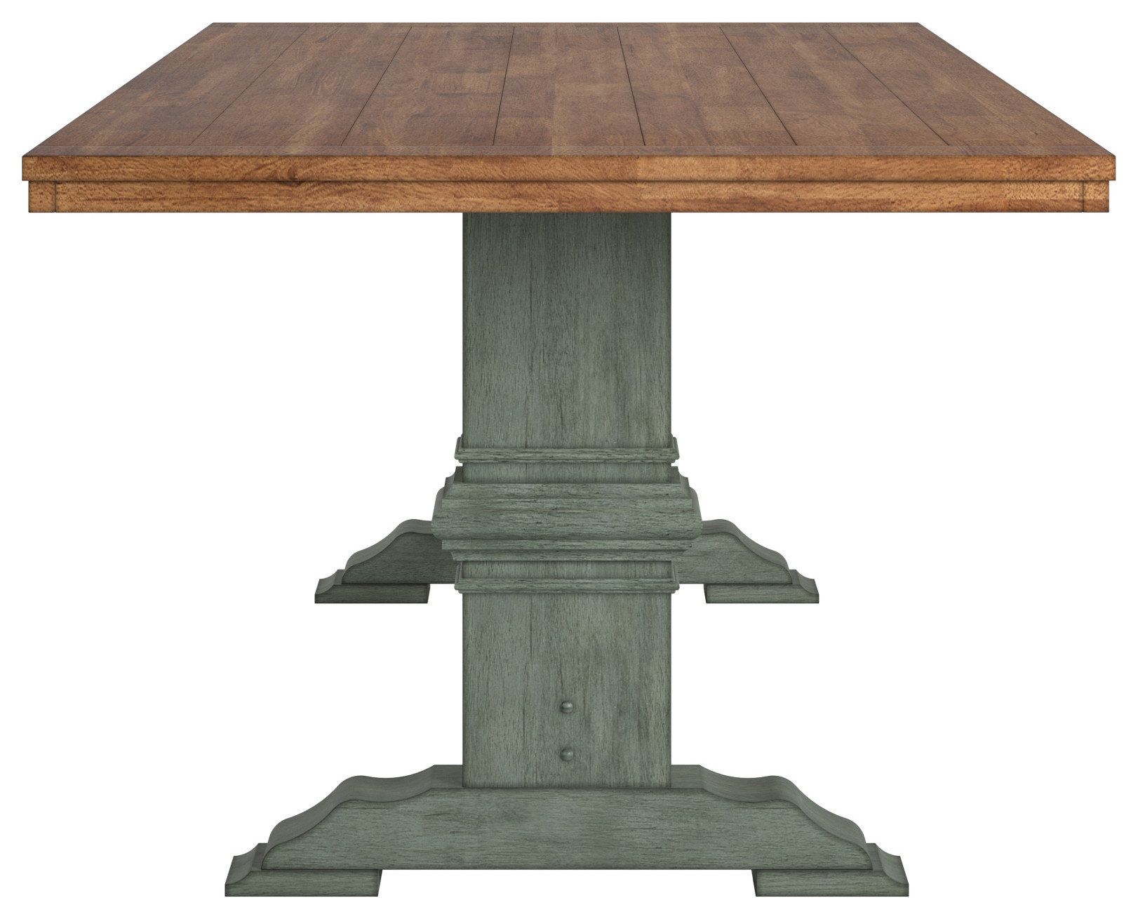 Arbor Hill Two-Tone Rectangular Trestle Base Dining Table - Farmhouse ... intended for Understanding the Appeal of the Arbor Hill Two-Tone Finish