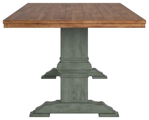 Arbor Hill Two-Tone Rectangular Trestle Base Dining Table - Farmhouse ... intended for Understanding the Appeal of the Arbor Hill Two-Tone Finish