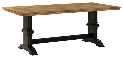 Arbor Hill Two-Tone Rectangular Trestle Base Dining Table - Traditional ... with Arbor Hill Two-Tone Rectangular Trestle Base Dining Table, Antique Black