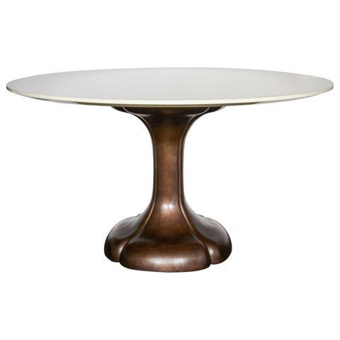 Art Nouveau Style Round Dining Table With Bronze Pedestal Base At ... for How to choose the right round pedestal dining table for your space and lifestyle