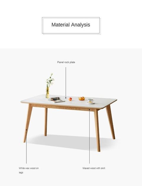 Ash Solid Wood Dining Table With Rock Slab Surface | Solid Wood Dining ... with regard to The Elegant Simplicity of a White Ash Solid Wood Rock Coffee Table