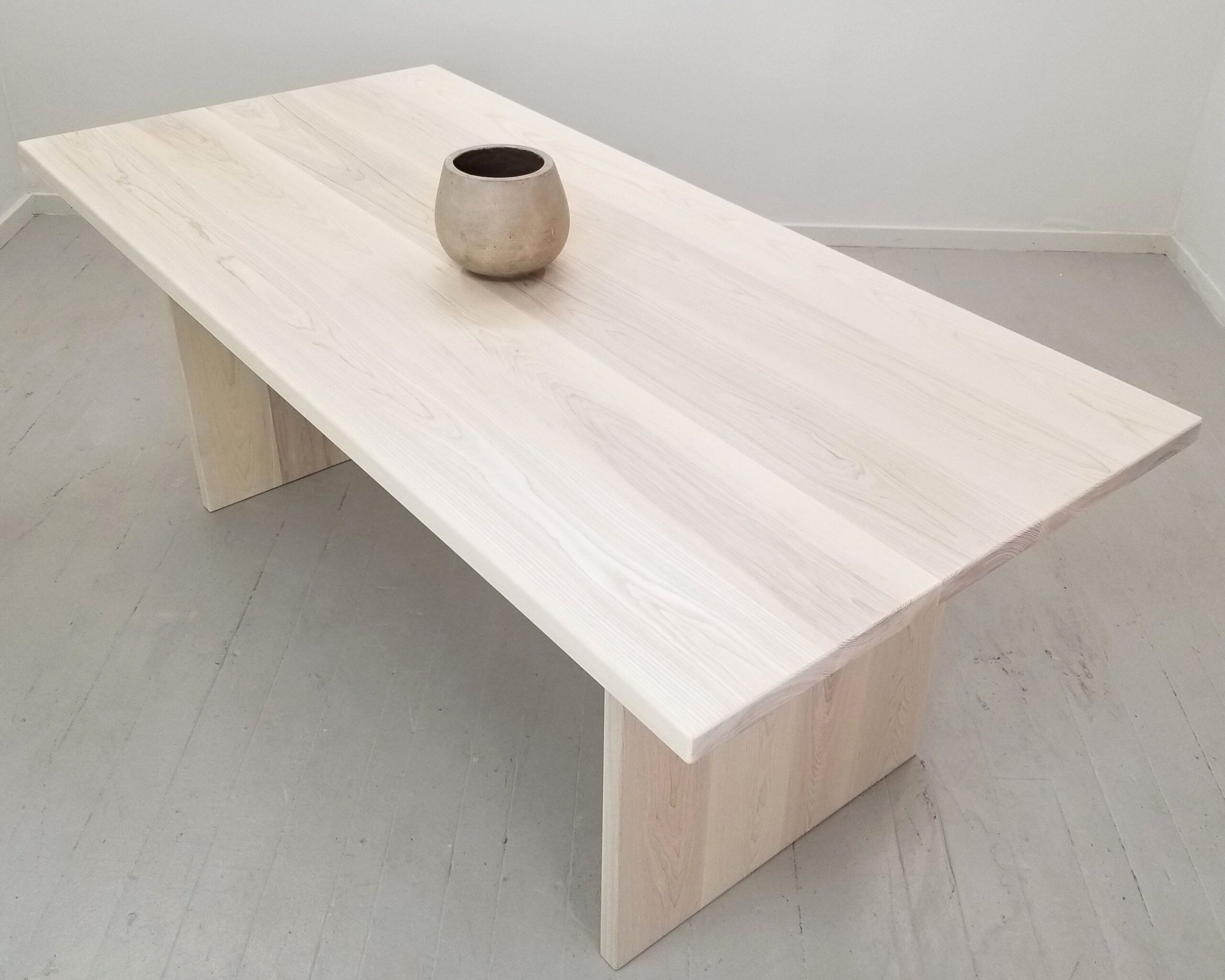 Ash Wood Furniture with Ash Solid Wood Rock Coffee Table, White Color/ Table 27.6&quot;+ Coffee Table