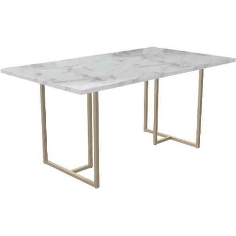 Astor White Marble And Gold Dining Table | Rc Willey | Dining Table ... pertaining to Safavieh Couture Rosie Marble Top Dining Table White/Gold